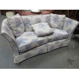 TWO SEATER SETTEE WITH CUSHIONS PLUS ANOTHER SETTEE