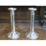 PAIR OF HALLMARKED SILVER CANDLESTICKS, MARKS WORN,