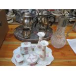 SILVER PLATED FOUR PIECE TEA SET,