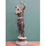 ANTIQUE SPELTER (?) FIGURE ON BASE, STAMPED DH CHIPARUS,