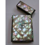 DECORATIVE VICTORIAN MOTHER OF PEARL CARD CASE WITH HINGED COVER (AT FAULT)