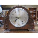 OAK CASED MANTEL CLOCK