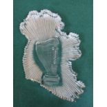 WATERFORD CRYSTAL SCULPTURED MAP OF IRELAND, HAND CUT AND ETCHED,