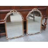 PAIR OF ART DECO STYLE DECORATIVE WALL MIRRORS,