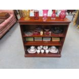 SET OF REPRODUCTION MAHOGANY OPEN BOOKSHELVES