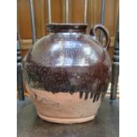 LARGE DRIP GLAZE POTTERY JUG,