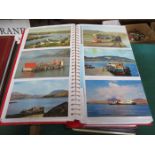 THREE ALBUMS OF POSTCARDS INCLUDING VARIOUS LINERS, MILITARY SHIPS, HOVERCRAFTS AND FERRIES, ETC.