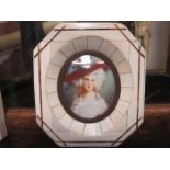 FRAMED MINIATURE WITHIN IVORY KEYSTONE FRAME