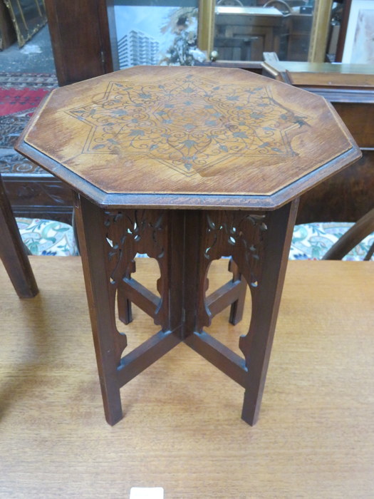 BRASS INLAID OCTAGONAL HALL STAND