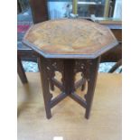 BRASS INLAID OCTAGONAL HALL STAND