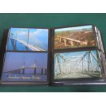 THREE ALBUMS OF VARIOUS POSTCARDS INCLUDING SOCIAL HISTORY, PORTS AND FOREIGN BRIDGES, ETC.