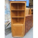 ERCOL GOLDEN DAWN OPEN CORNER BOOKCASE