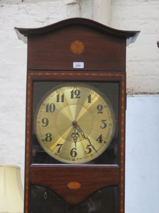 EDWARDIAN MAHOGANY INLAID GRANDFATHER CLOCK - Image 2 of 2