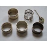 SILVER NAPKIN RINGS, ETC.