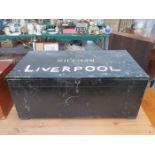 EBONISED WOODEN SEA CHEST