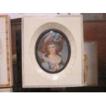 FRAMED MINIATURE WITHIN IVORY KEYSTONE FRAME