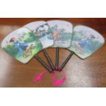 FOUR ORIENTAL HAND FANS