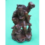 HEAVILY CARVED ORIENTAL STYLE FIGURE GROUP,