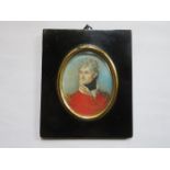 EBONISED OVAL MINIATURE PORTRAIT- MAJOR JOHN CHRISTOPHER MANSEL