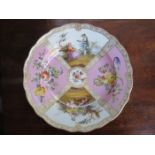 DRESDEN HANDPAINTED AND GILDED CERAMIC DISH,