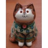 RYE STUDIO ART POTTERY SEATED CAT BY JOAN DEE BETHEL,