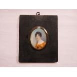 EBONISED OVAL MINIATURE PORTRAIT- MARIA ANTONIA MANSEL