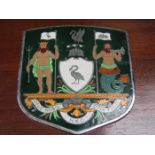 LIVERPOOL COAT OF ARMS SHIELD ENAMELLED SIGN