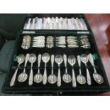 CASED CANTEEN OF SILVER PLATED CUTLERY
