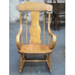 STAINED PINE ROCKING CHAIR