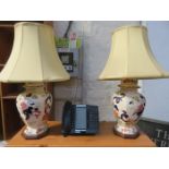 PAIR OF MASONS IRONSTONE CERAMIC TABLE LAMPS