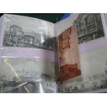 THREE ALBUMS OF VARIOUS POSTCARDS INCLUDING PRE 1947 AND VARIOUS CITIES INCLUDING LIVERPOOL,