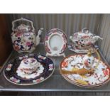 MIXED LOT OF MASONS IRONSTONE INCLUDING PLATES, PHOTO FRAMED,