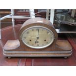 LARGE OAK CASED MANTLE CLOCK