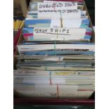 THREE BOXES OF VARIOUS POSTCARDS INCLUDING COUNTIES OF ENGLAND, SHIPS,