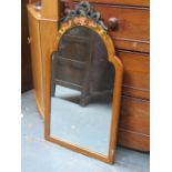 PRETTY FLORAL DECORATED ANTIQUE WALL MIRROR