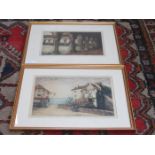 PAIR OF PENCIL SIGNED POLYCHROME ETCHINGS,