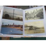 TWO ALBUMS OF VARIOUS POSTCARDS INCLUDING BRIDGES AND THE WIRRAL PLUS THREE BOOKS ON PICTURE