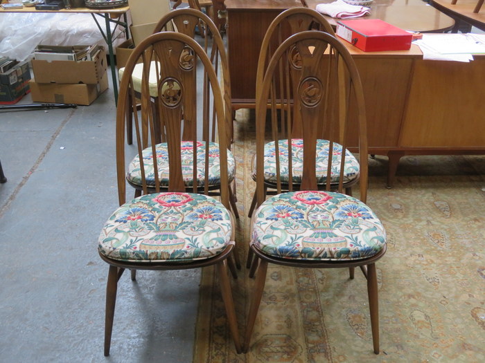 SET OF FOUR ERCOL DINING CHAIRS