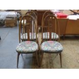 SET OF FOUR ERCOL DINING CHAIRS