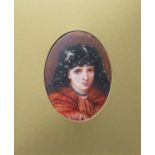 GILT FRAMED OVAL PORTRAIT ON BERLIN STYLE PORCELAIN PANEL