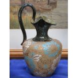 DOULTON LAMBETH FLORAL DECORATED CERAMIC JUG,