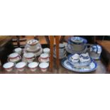 PARCEL OF BLUE AND WHITE WILLOW PATTERN DINNERWARE,