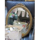 GILDED OVAL WALL MIRROR