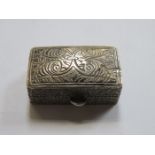 SMALL DECORATIVE RECTANGULAR SNUFF POT WITH HINGED COVER