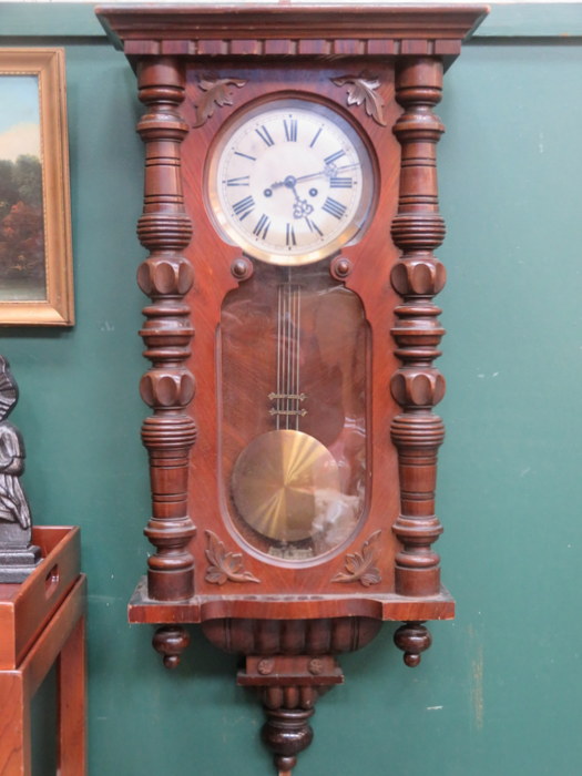 MAHOGANY CASED VIENNA WALL CLOCK