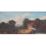 FRAMED OIL ON CANVAS DEPICTING A COUNTRY COTTAGE SCENE, SIGNED W WEBB,