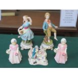 SMALL MEISSEN STYLE FIGURE GROUP,