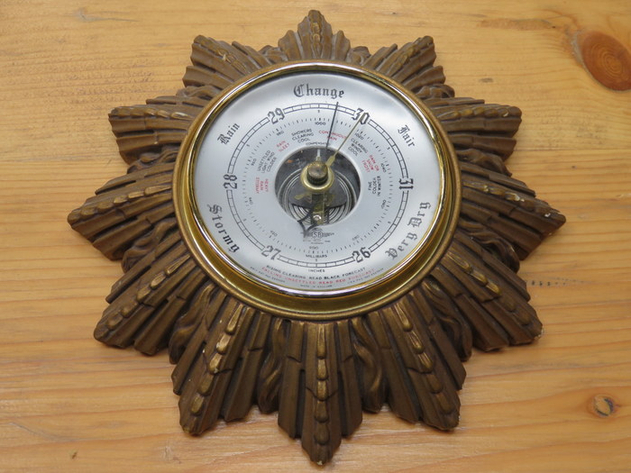 GILDED SUNBURST BAROMETER