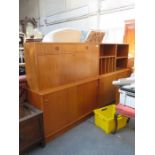 TWO TEAK SECTIONAL WALL UNITS