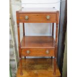 MAHOGANY TWO TIER STAND WITH TWO DRAWERS